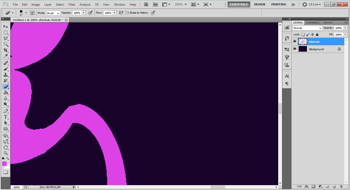 Cara Menggabungkan Teks Dengan Shape Segi Abstrak