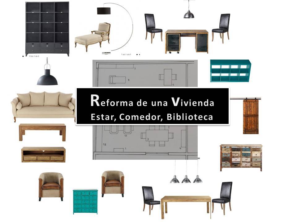 La Moda es lo que pasa de moda : Proyecto: salón estar /comedor/ biblioteca