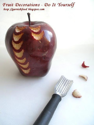 how to carve apple garnish new year style