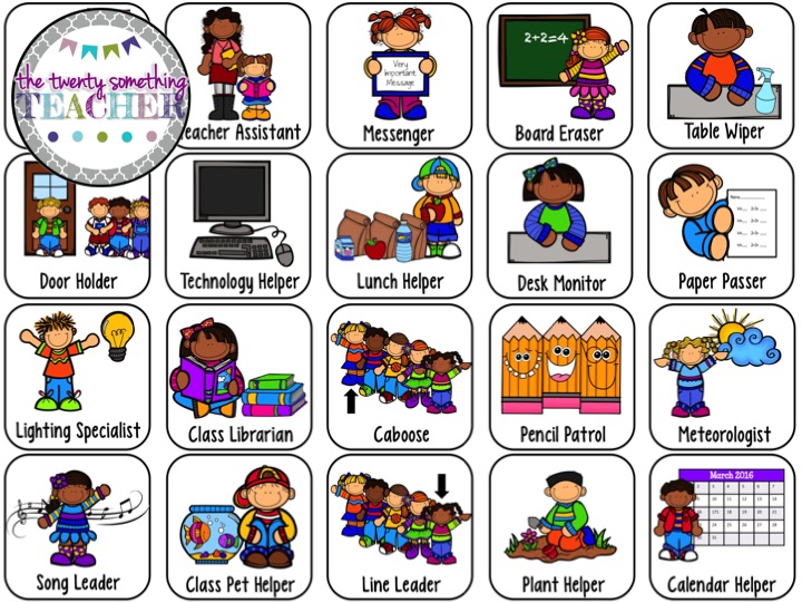 kindergarten clipart classroom jobs - photo #48