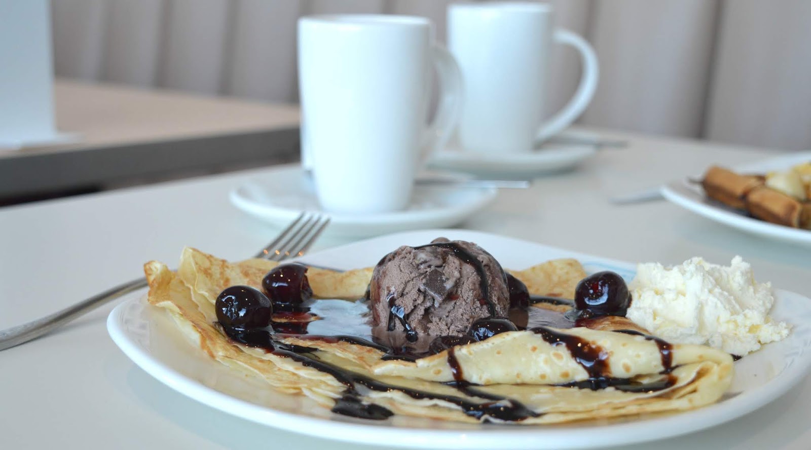 Pancake Day at The Waffle and Pancake House, Spanish City, Whitley Bay