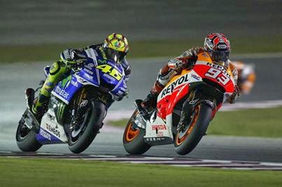 Duel  Marc Marquez VS Valentino Rossi MotoGP Qatar 2014
