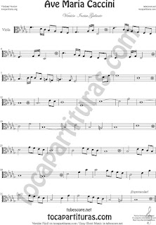  Viola Partitura del Ave María de Caccini Sheet Music for Viola Music Score