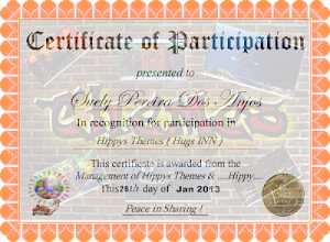 Certificado em reconhecimento à minha  Participação nas atividades de Hyppy Themes dos Estados Unid