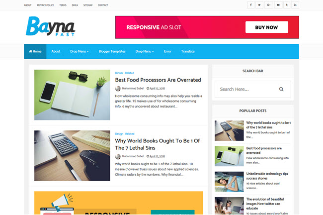 Bayna Fast - Responsive Blogger Template