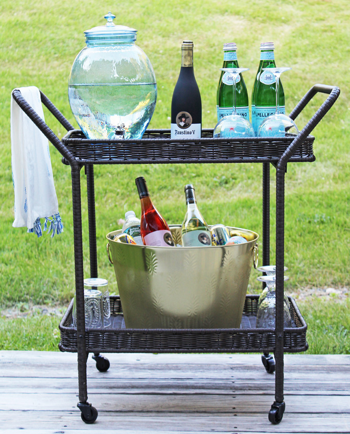 Daily Dose of Design How to Style an Outdoor Bar Cart