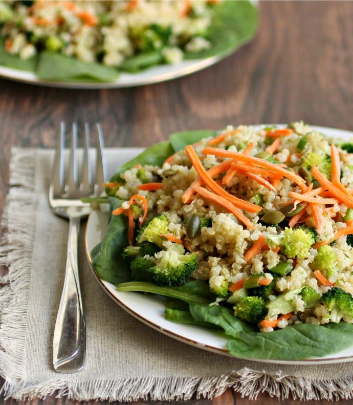 Hungry Couple Crunchy Quinoa Salad with Tahini Vinaigrette