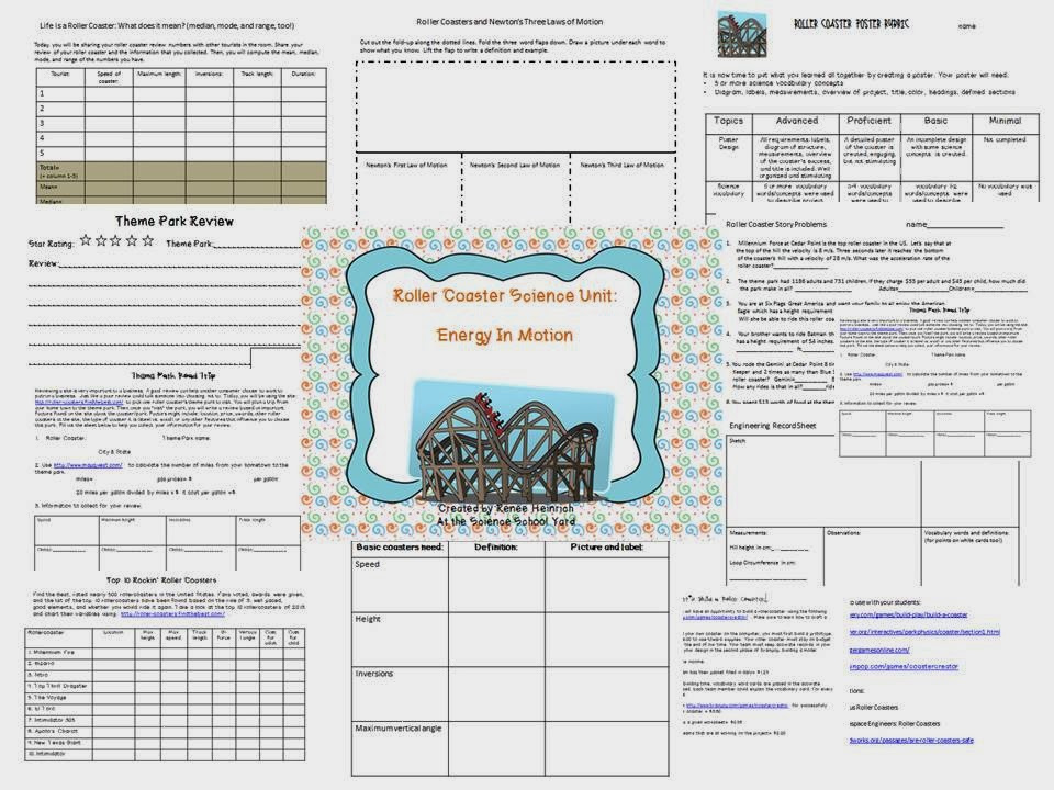 Roller Coaster Science Worksheet Roller Coaster Science Worksheet