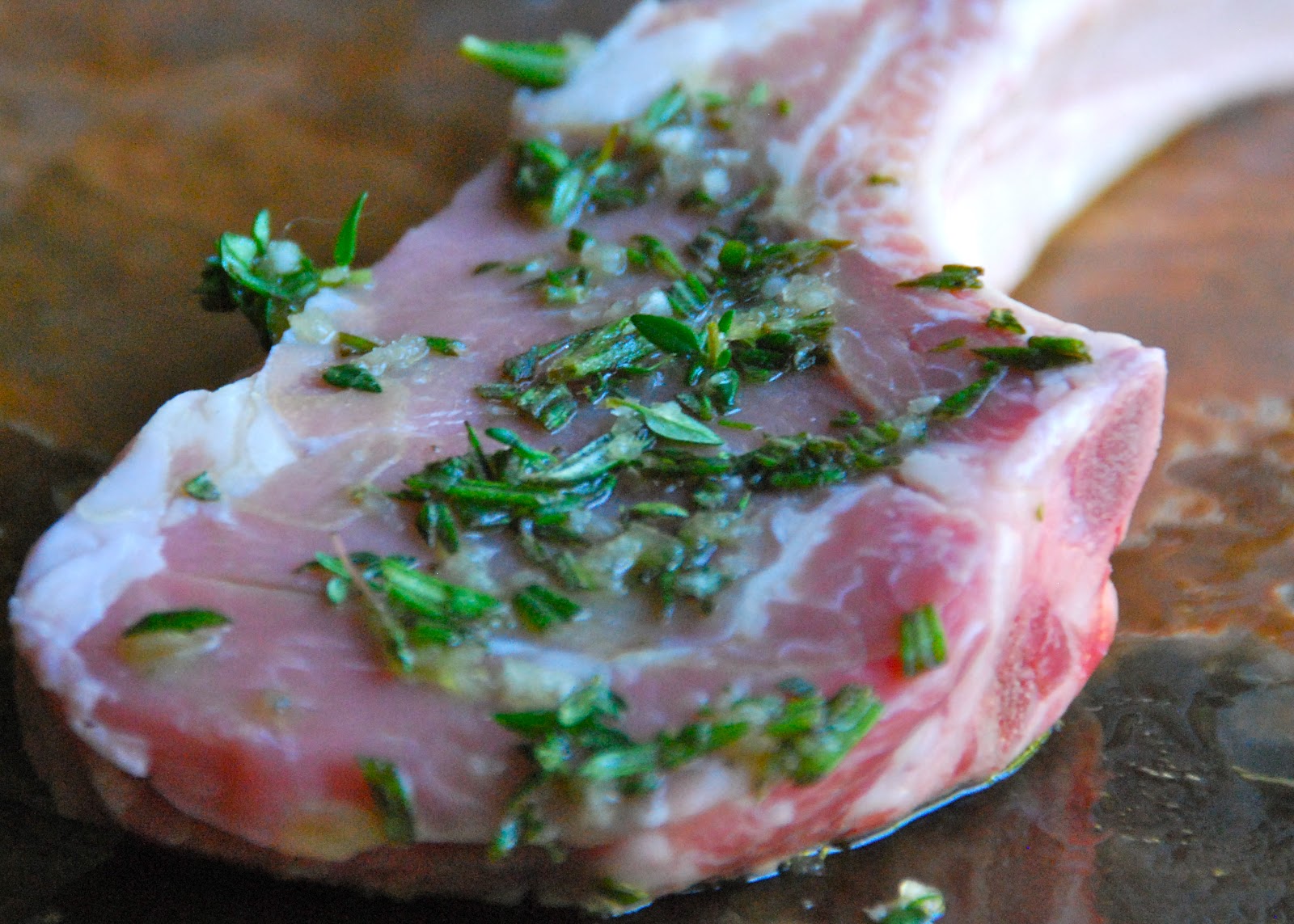 Cooking with Larue Veal Chops with Arugula & Green Salsa