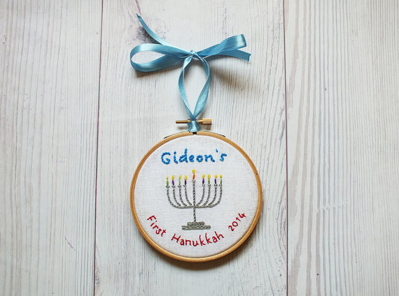 Personalized baby's first Hanukkah ornament