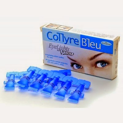 Collyre Bleu eye drops - box and vials