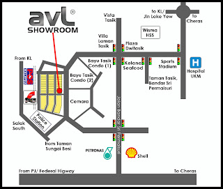AVL SHOWROOM MAP