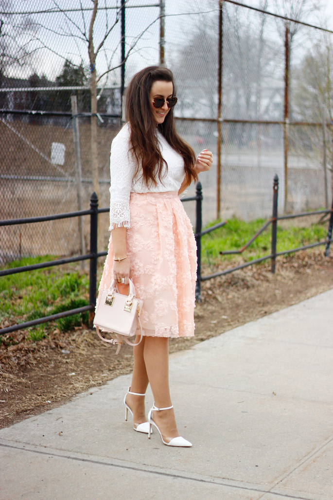 FLORAL APPLIQUE SKIRT Styled by FREIDY