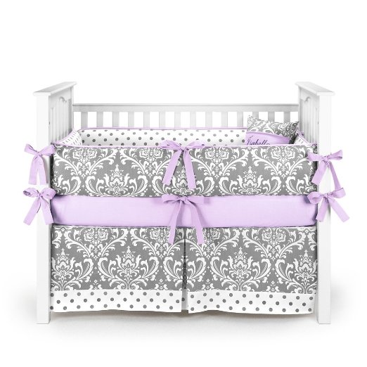 Lavender and Grey Crib Bedding Sets