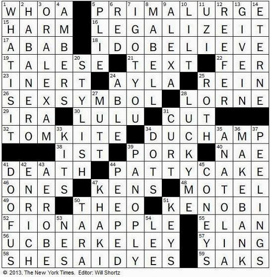 The New York Times Crossword in Gothic 04.05.14 — Two Wonders