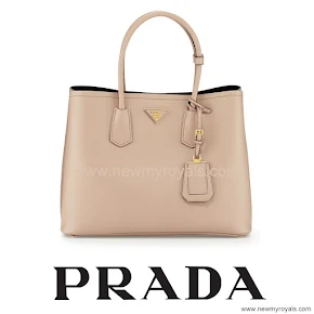 Crown Princess Mary Style PRADA Saffiano Cuir Double Bag