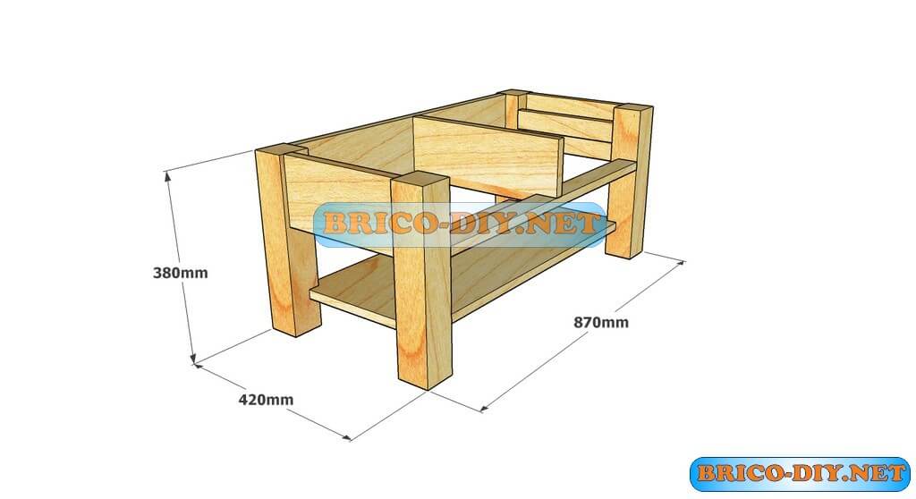 Plano como hacer Mesa de centro madera Web del Bricolaje Diseño Diy