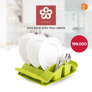Asero Dish Rack With Tray Green