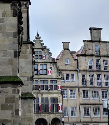 Dutch-style step-gabled buildings in Muenster Germany