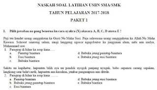 Soal Latihan Ujian Sekolah Berstandar Nasional Usbn Bahasa Sunda Sma Smk Ma