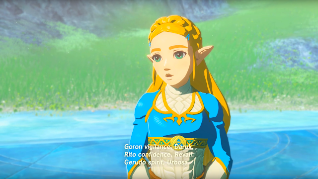 Princess Zelda in The Champions' Ballad The Legend of Zelda Breath of the Wild Princess Zelda Champions' Ballad DLC memory cutscene