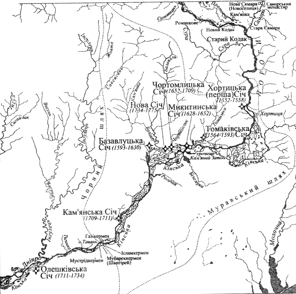 Карта запорожской сечи