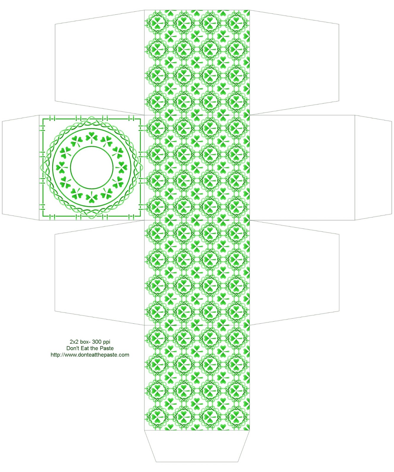 Shamrock printable gift box #papercrafts #SaintPatricksDay