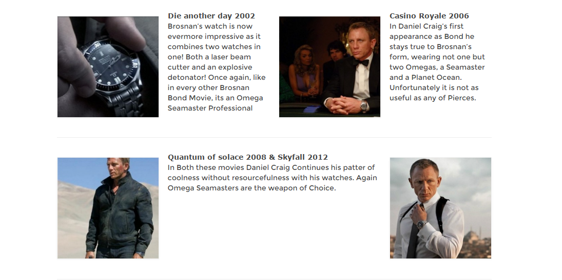 James Bond watch timeline 007 Blog