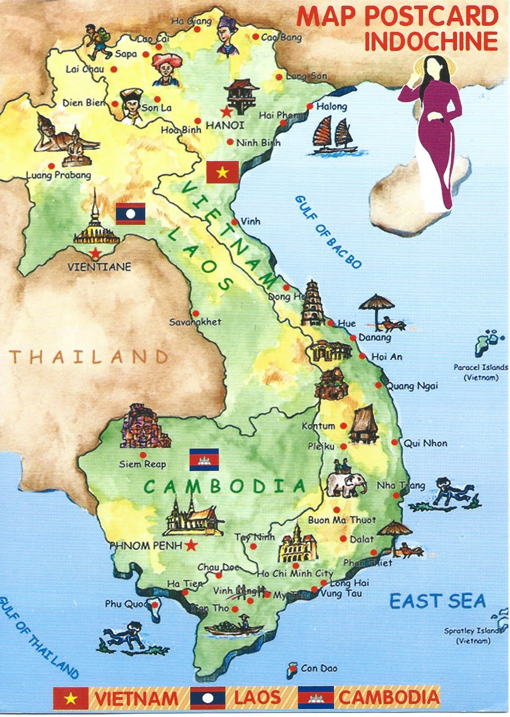 MY POSTCARD-PAGE: VIETNAM ~ Map Indochina