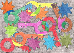 geometric shapes organic visual arts shape working overlap object painting abstract famous combine paint colors xavi explore topics related dimensional