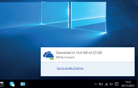 Novità One Drive in Windows 10 velocità sincronizzazione