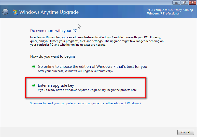 windows 7 home premium to professional anytime upgrade key windows 7 home premium to professional anytime upgrade key