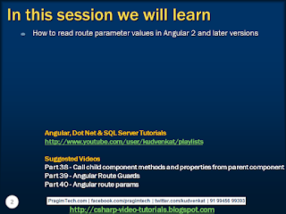 Sql server, .net and c# video tutorial: Angular read route parameters ...