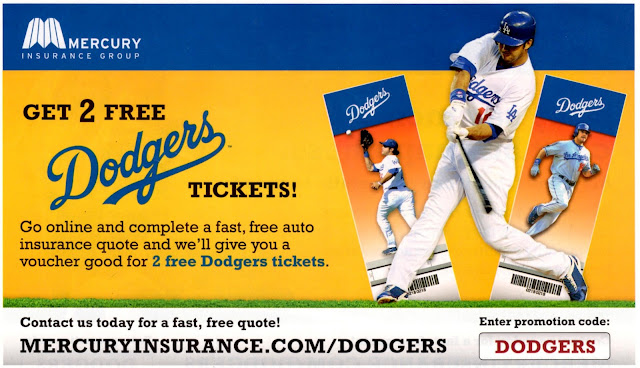 Get 2 Free Dodgers Tickets from Mercury Insurance