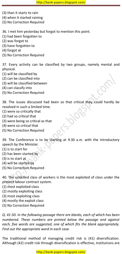 SVC Bank Question Papers