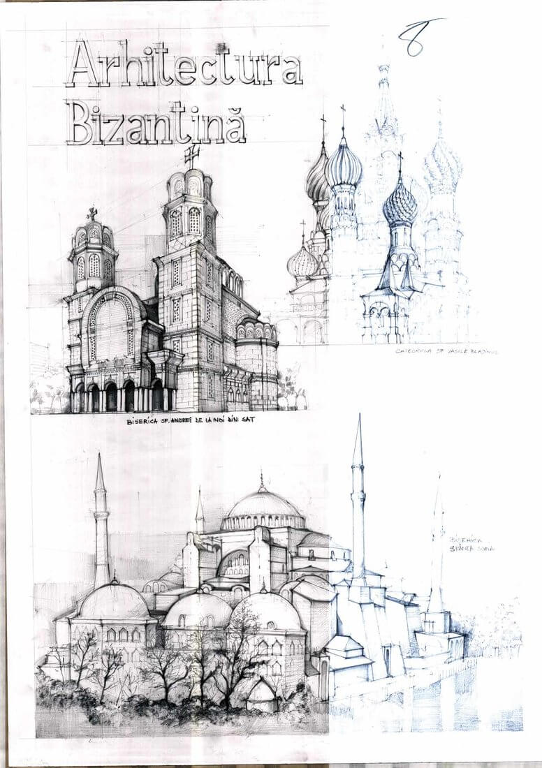 06-Bizantine-Architecture-Vlad-Bucur-The History-of-Architecture-in-Drawings-www-designstack-co