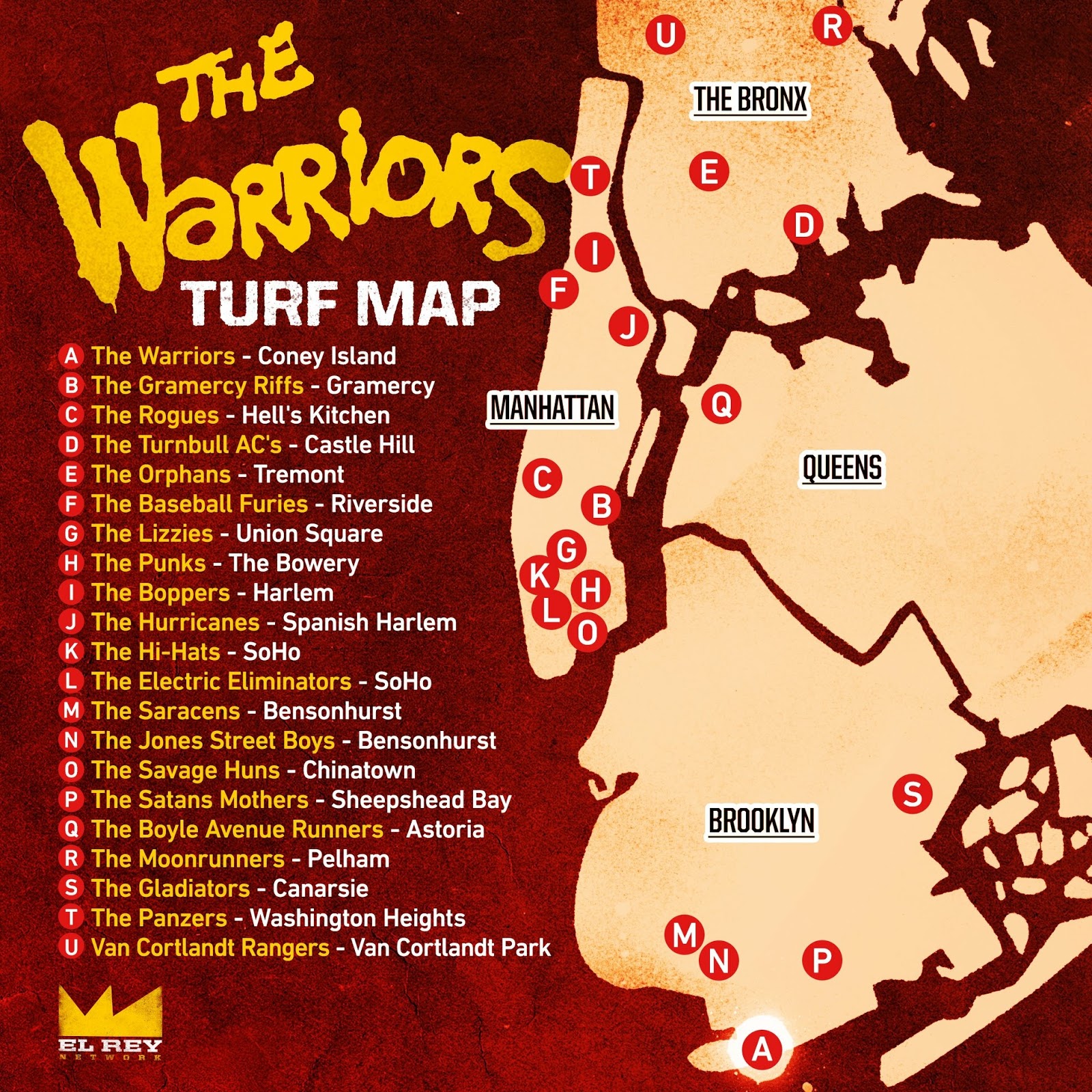 The Warriors Locations