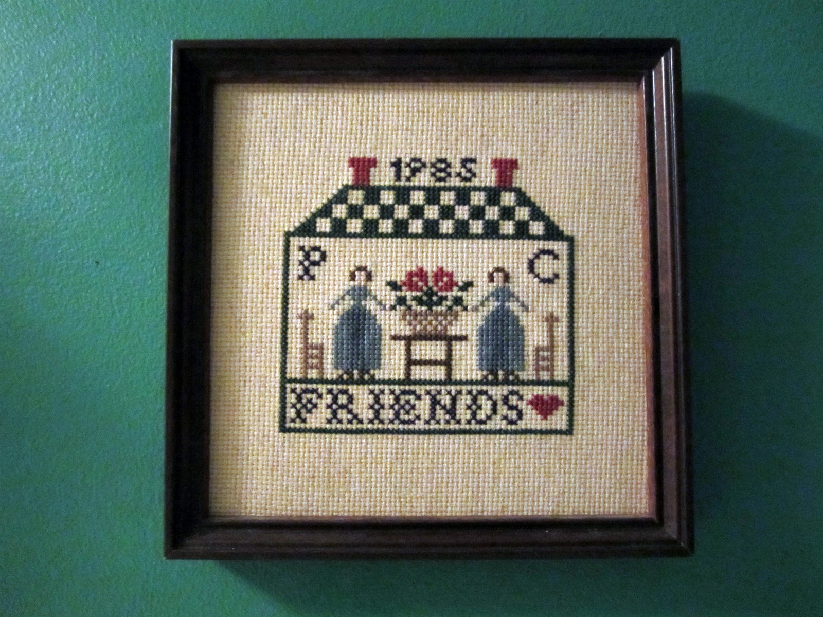 Sweet Magnolia Way Found Crewel and Cross Stitched Pieces