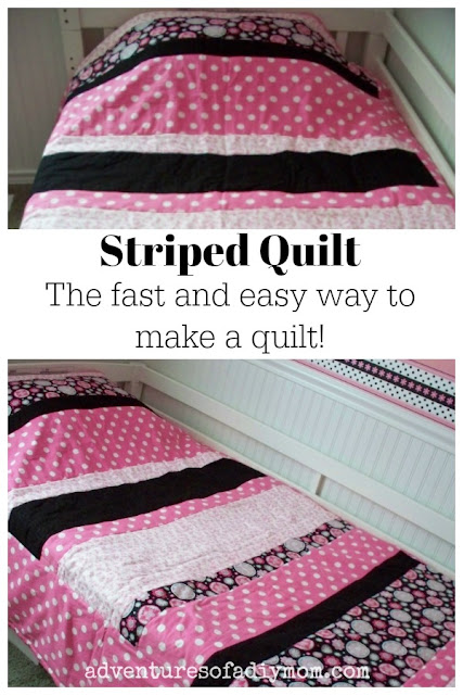 How to Make a Quick and Easy Striped Quilt - Adventures of a DIY Mom