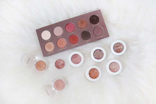 Eyeshadow - Zoeva Cocoa Blend, Innisfree Mineral Single Shadow, Makeup Geek Foiled Grandstand, Colourpop Sequin, Nillionaire, On the Rocks, Kathleenlights, Amaze