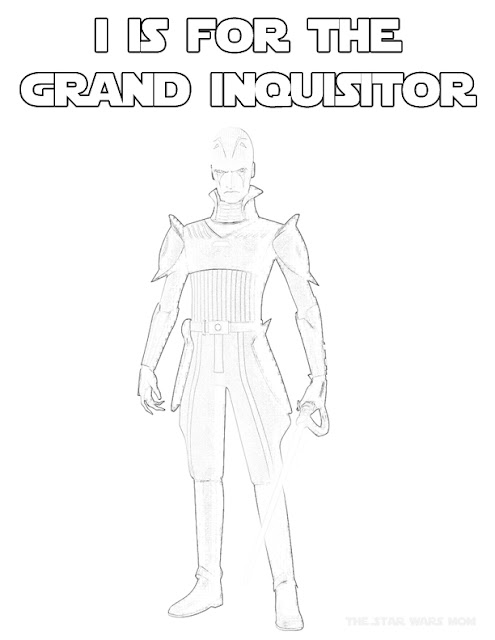 Star Wars Alphabet Coloring Sheet - I is for Inquisitor