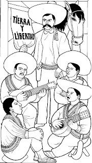 Dibujo de Emiliano Zapata Revolución Mexicana para colorear
