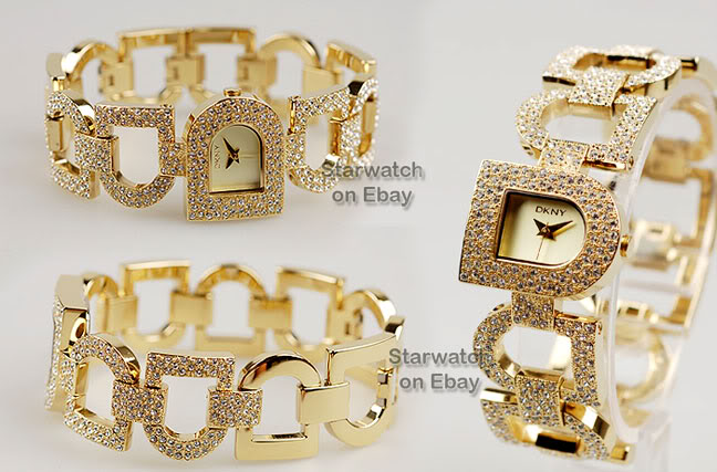 Boutique Malaysia: DKNY LADIES CRYSTAL GOLD TONE WATCH NY3928