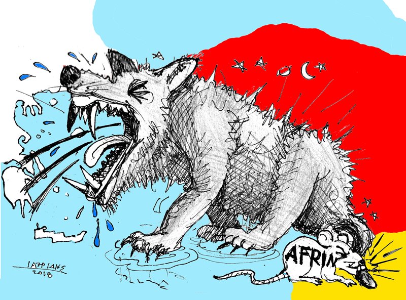 Ερντογάν ο λύκος είναι το θέμα της γελοιογραφίας του IaTriDis με αφορμή τις μάχες στο Αφρίν και τις προκλητικές δηλώσεις του προς την Ευρώπη και την Ελλάδα.