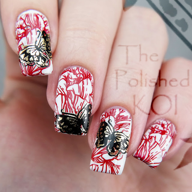 Foil butterfly nail art Foil butterfly nail art