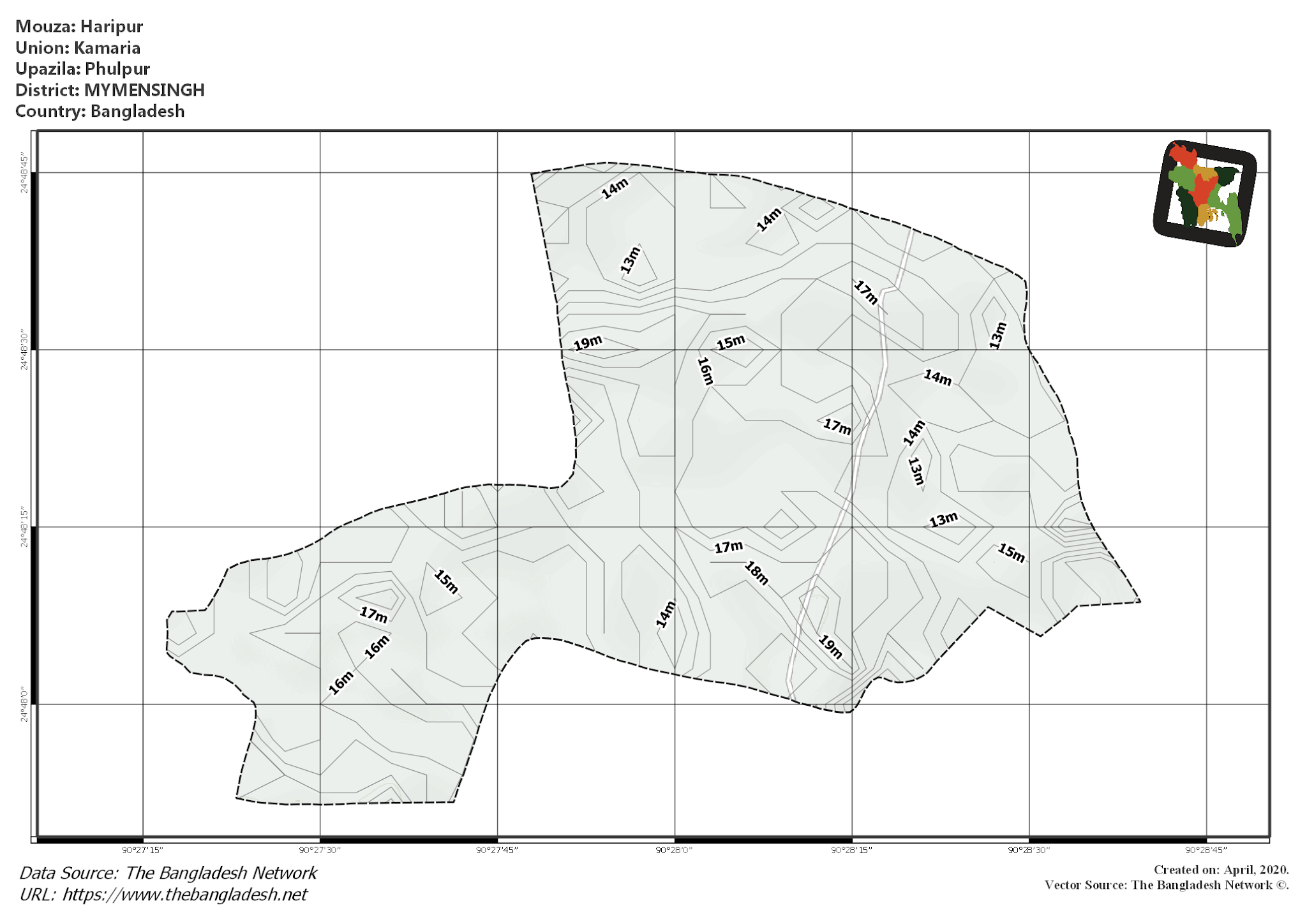 Map of Haripur Mouza of Phulpur Upazila, MYMENSINGH Map of Haripur Mouza of Phulpur Upazila, MYMENSINGH, Bangladesh.
