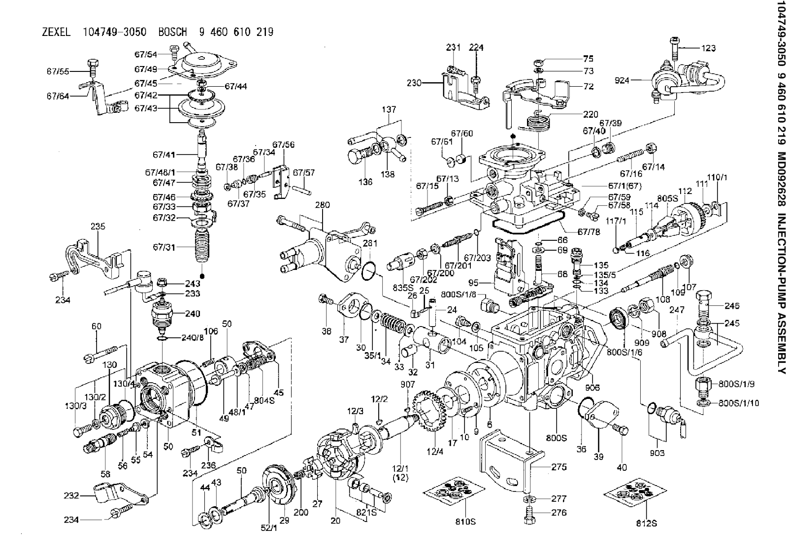 SparesCode 9460610219, 1047493050 DISTRIBUTOR INJECTION FUEL PUMP ZEXEL