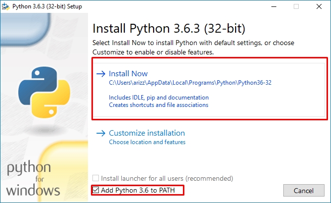 Instalasi Python 3.6.0