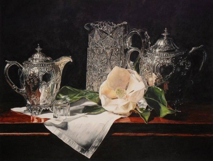 Laurin McCracken «Crystal», Silver and magnolia blossom."