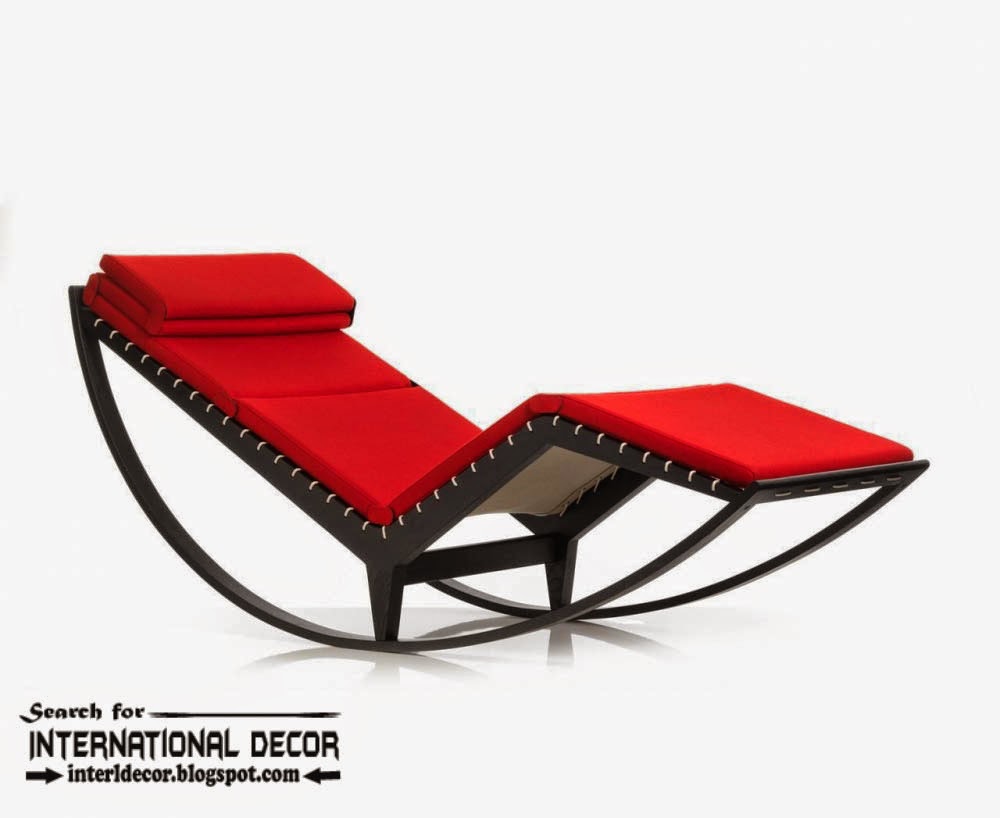 Italian rocking lounge chair in red, relaxing chair